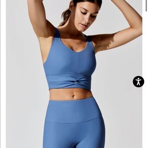 Carbon38 twisted ribbed longline bra XS